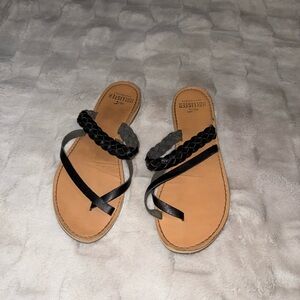 Hollister Women's Black and Brown Braided Sandals